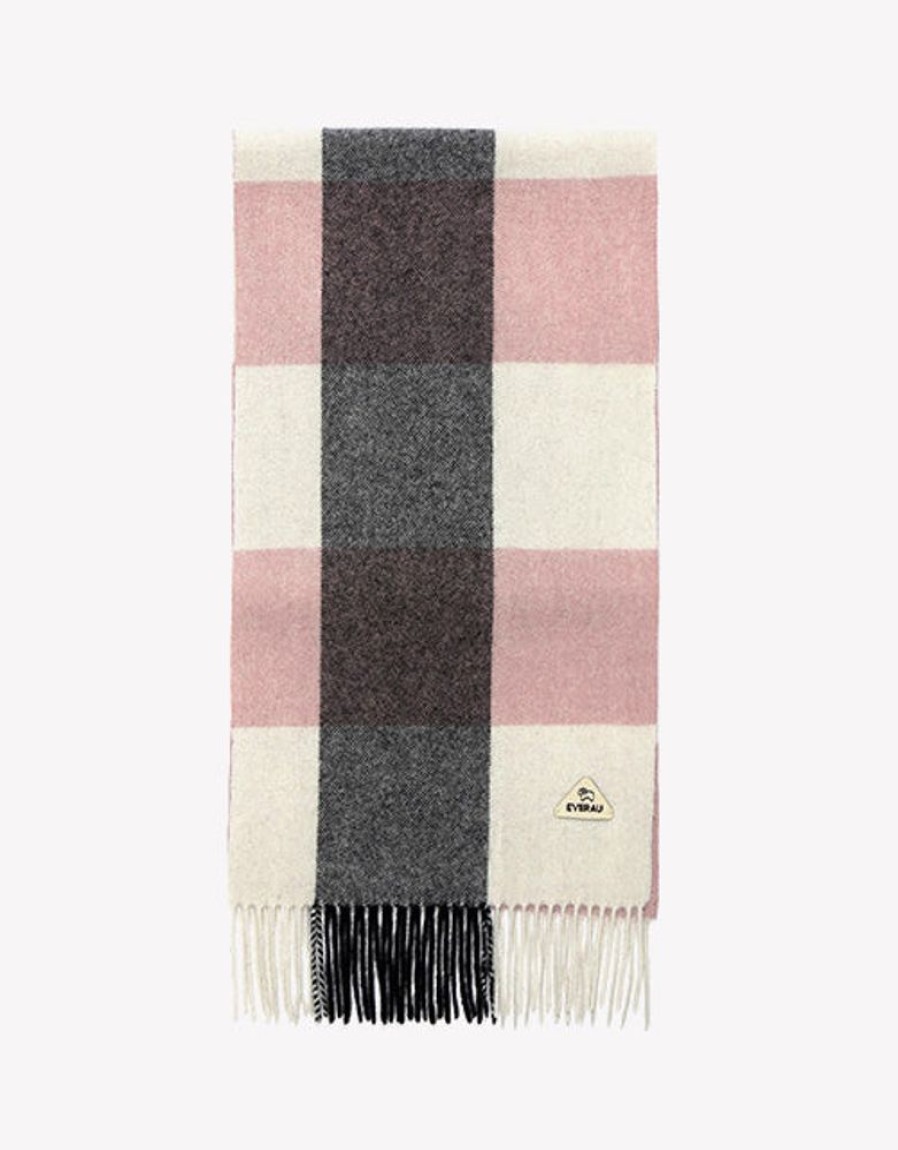 Tartan Scarf In Peach Pink | Everau New