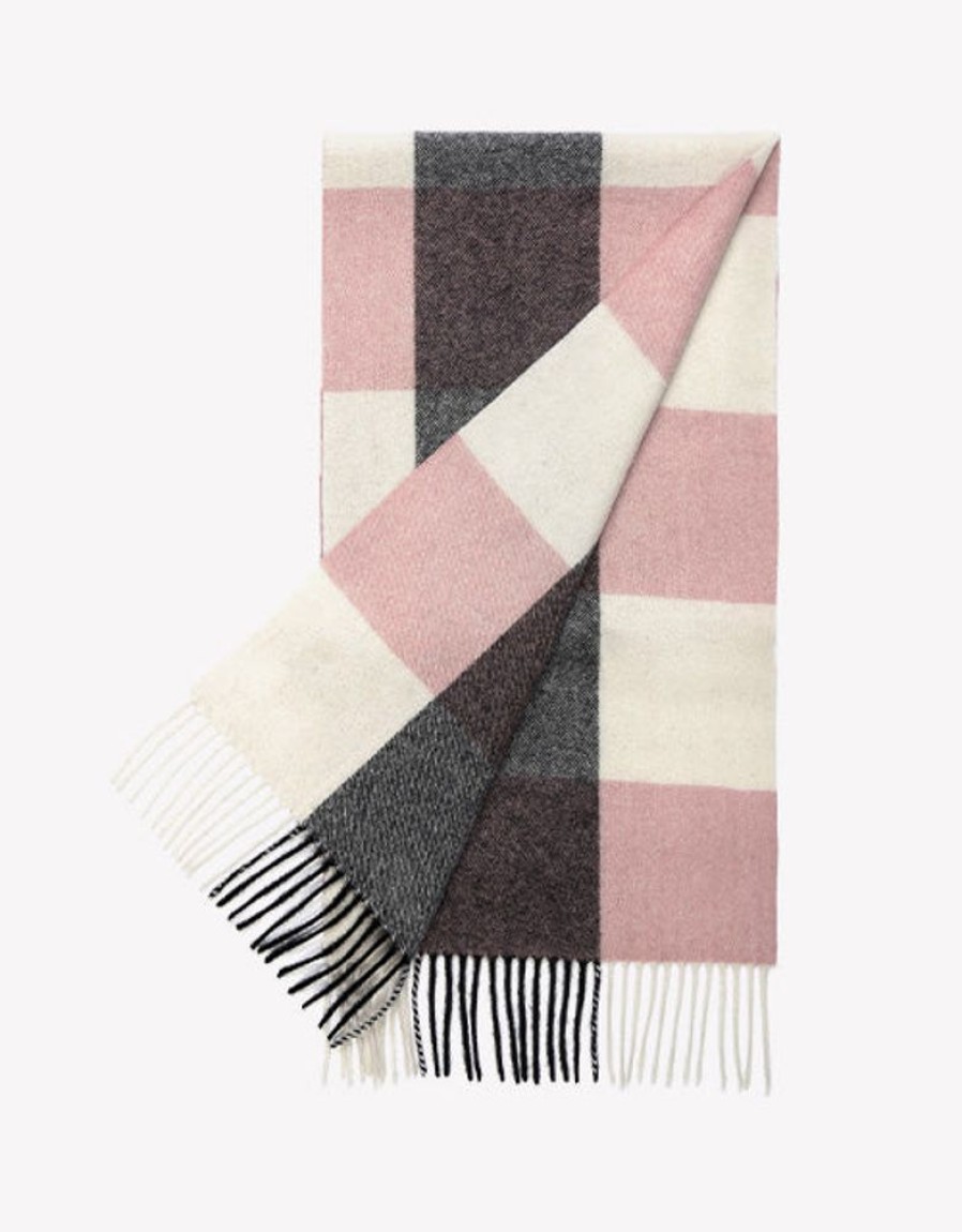 Tartan Scarf In Peach Pink | Everau New